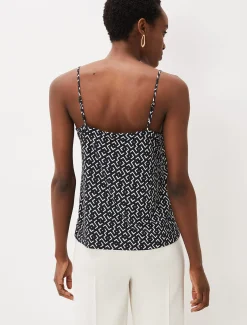 Tops & T-Shirts^Phase Eight Teigan Jersey Chiffon Insert Camisole Black/Ivory