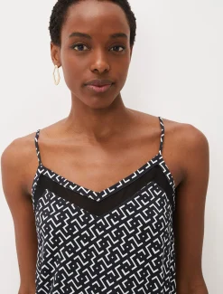 Tops & T-Shirts^Phase Eight Teigan Jersey Chiffon Insert Camisole Black/Ivory