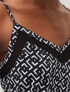 Tops & T-Shirts^Phase Eight Teigan Jersey Chiffon Insert Camisole Black/Ivory