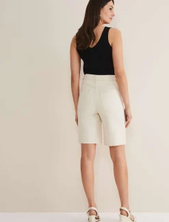 Trousers & Shorts^Phase Eight Telissa Denim Bermuda Shorts Neutral