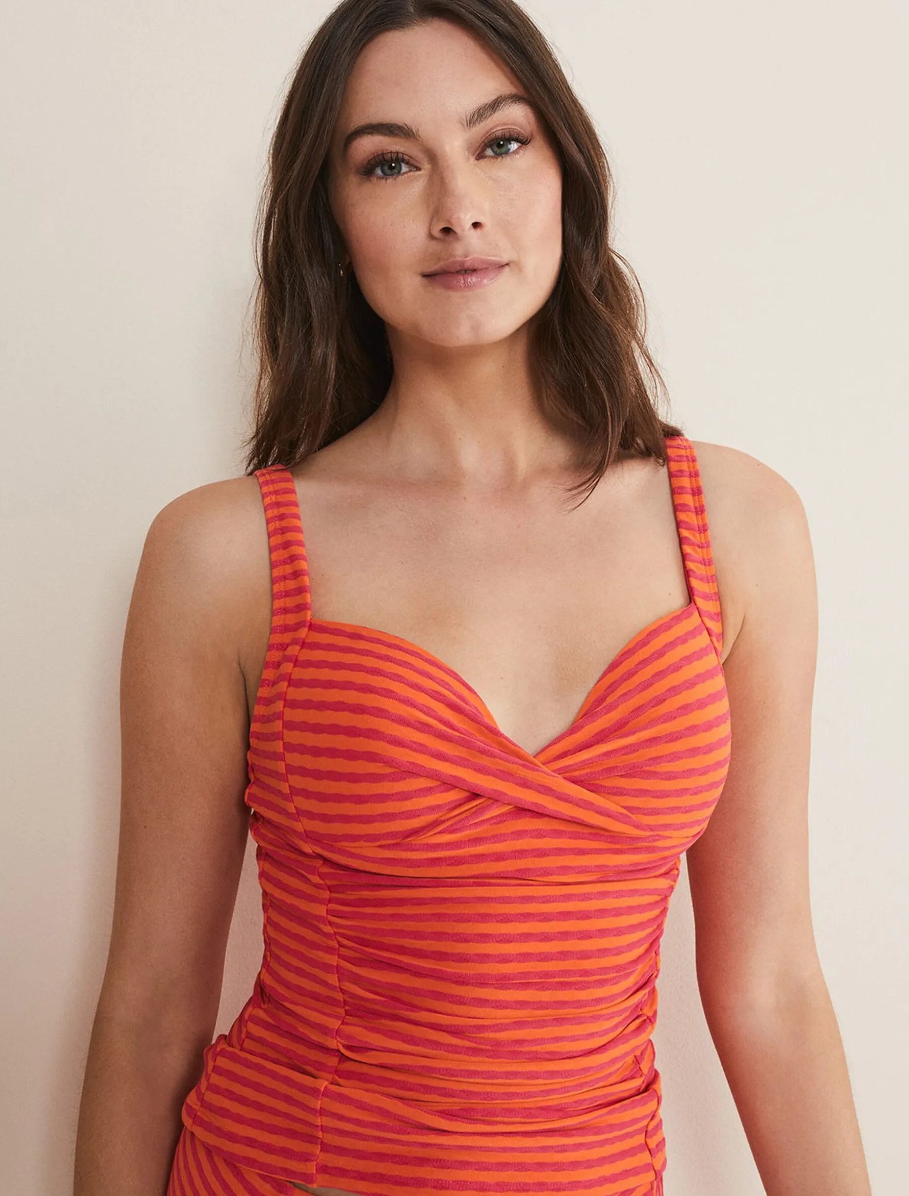 Swimwear^Phase Eight Thea Striped Tankini Top Orange/Pink