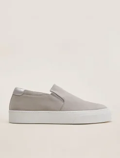 Trainers^Phase Eight Theresa Suede Slip-On Trainers Grey