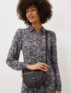 Bags^Phase Eight Tianna Leather Cross Body Bag Black