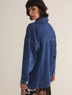 Jackets^Phase Eight Tianna Oversized Shacket Denim