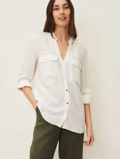 Shirts & Blouses^Phase Eight Valdita Linen Shirt White