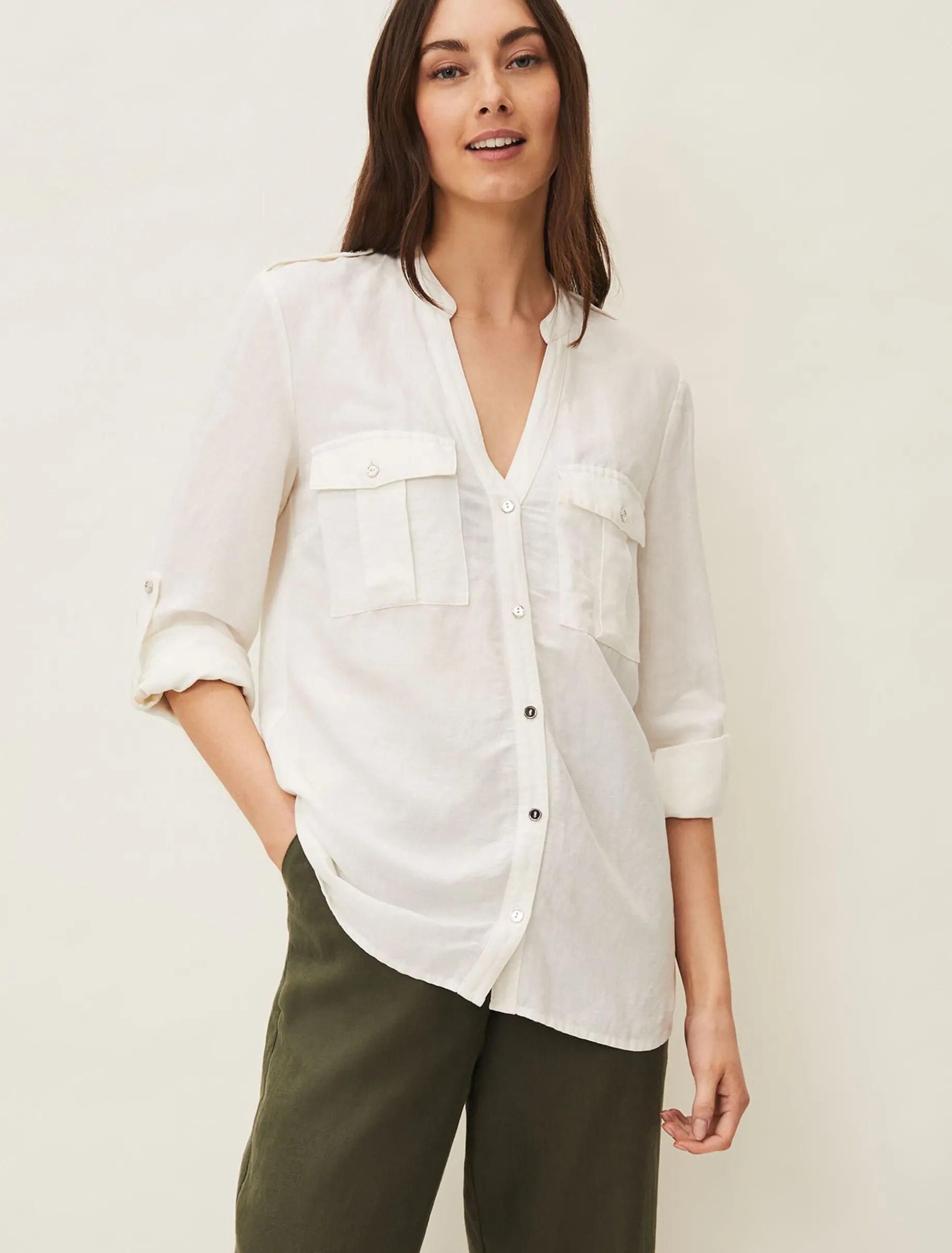 Shirts & Blouses^Phase Eight Valdita Linen Shirt White