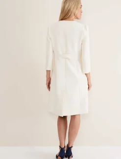 Jackets^Phase Eight Venita Bow Long Jacket Neutral