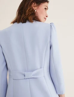 Jackets^Phase Eight Venita Bow Long Jacket Light Cornflower