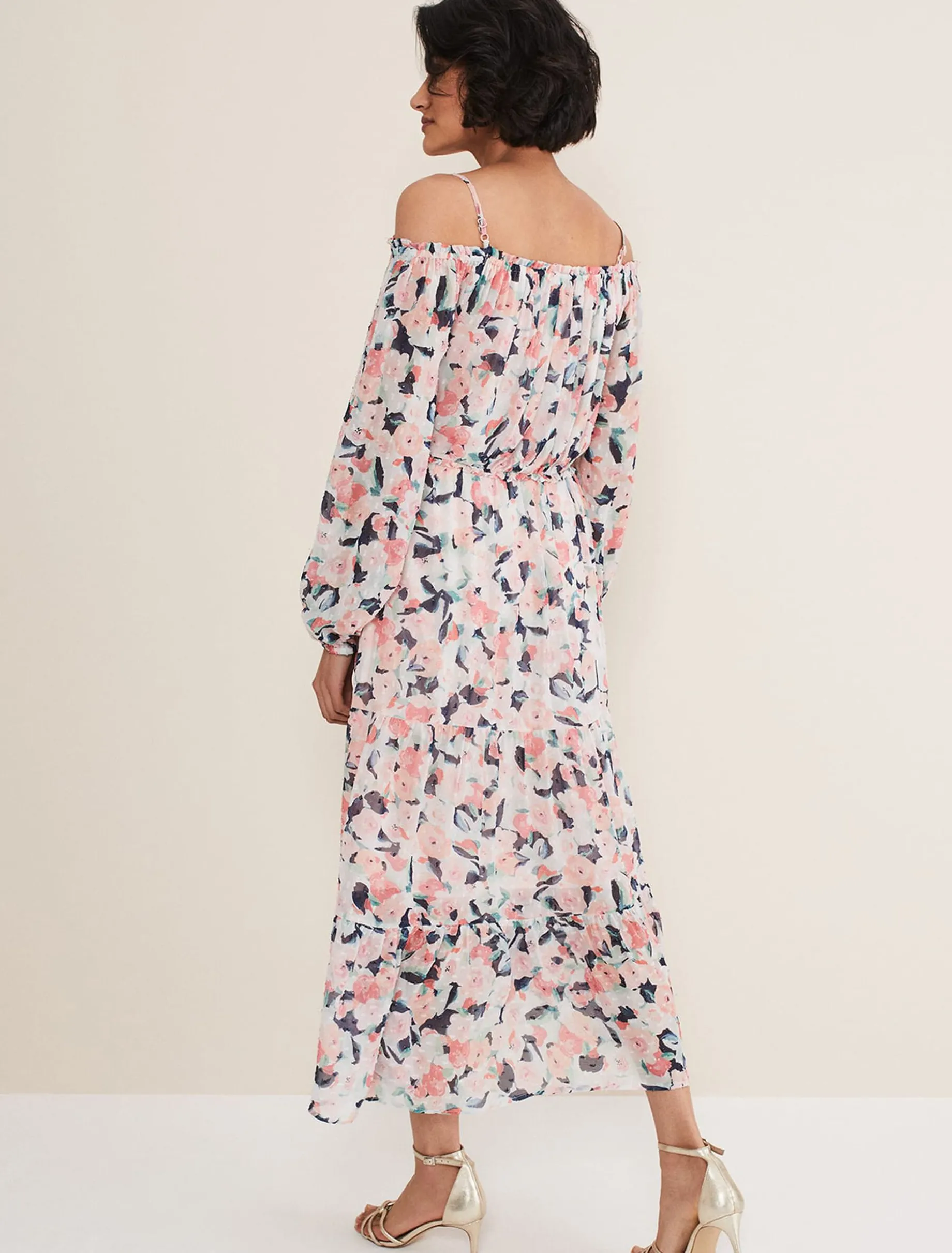 Dresses^Phase Eight Vicky Off Shoulder Printed Dress Multi-Coloured