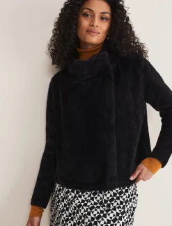 Jackets^Phase Eight Vivenne Fluffy Short Knit Jacket Black
