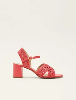 Sandals & Wedges^Phase Eight Weave Heeled Sandal Coral