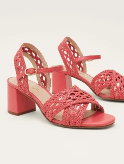 Sandals & Wedges^Phase Eight Weave Heeled Sandal Coral