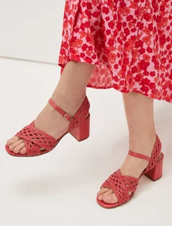 Sandals & Wedges^Phase Eight Weave Heeled Sandal Coral