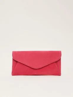 Bags^Phase Eight Wendie Suede Clutch Bag Raspberry