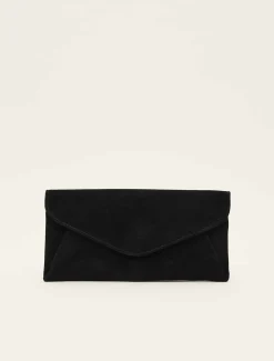 Bags^Phase Eight Wendie Suede Envelope Clutch Bag Black