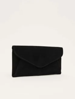 Bags^Phase Eight Wendie Suede Envelope Clutch Bag Black