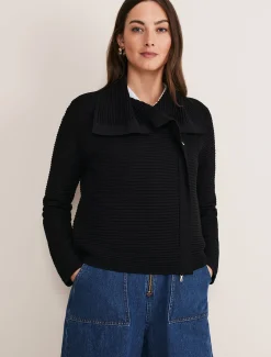 Jackets^Phase Eight Wendy Ribbed Knit Jacket Black
