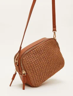 Bags^Phase Eight Woven Cross Body Bag Tan