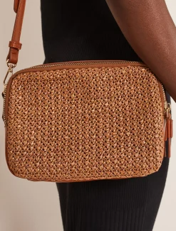 Bags^Phase Eight Woven Cross Body Bag Tan