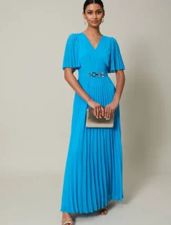 Dresses^Phase Eight Yasmina Pleated Maxi Dress Aquamarine
