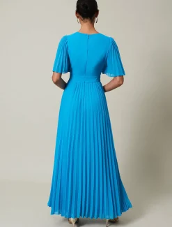 Dresses^Phase Eight Yasmina Pleated Maxi Dress Aquamarine