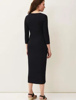 Dresses^Phase Eight Yazmina Long Sleeve Ribbed Dress Navy