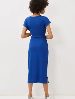 Dresses^Phase Eight Yazmina Tie Waist Jersey Midi Dress Bright Blue