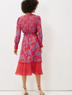 Dresses^Phase Eight Zahara Floral And Spot Print Dress Multi-Coloured