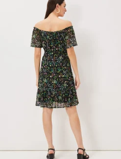 Dresses^Phase Eight Zaylah Shirred Floral Mesh Dress Black/Multi