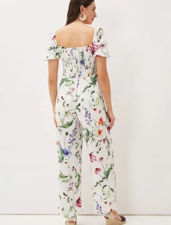 Dresses^Phase Eight Zaylah Shirred Waist Jumpsuit White