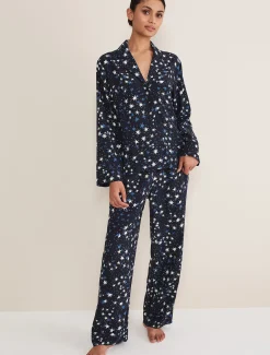 Pyjamas^Phase Eight Zeba Star Print Pyjama Set Navy
