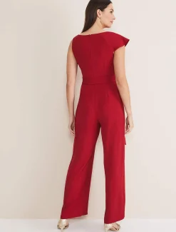 Dresses^Phase Eight Zelda Belted Jumpsuit Oxblood