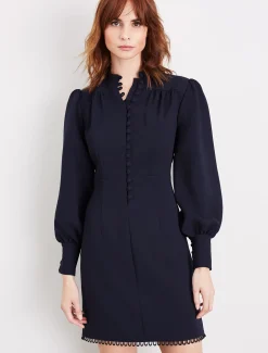 Dresses^Phase Eight Zeli Button Dress Navy