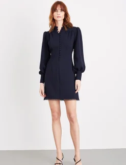 Dresses^Phase Eight Zeli Button Dress Navy