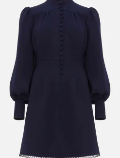 Dresses^Phase Eight Zeli Button Dress Navy