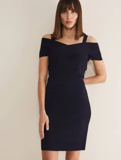 Dresses^Phase Eight Zella Knitted Bandage Dress Navy