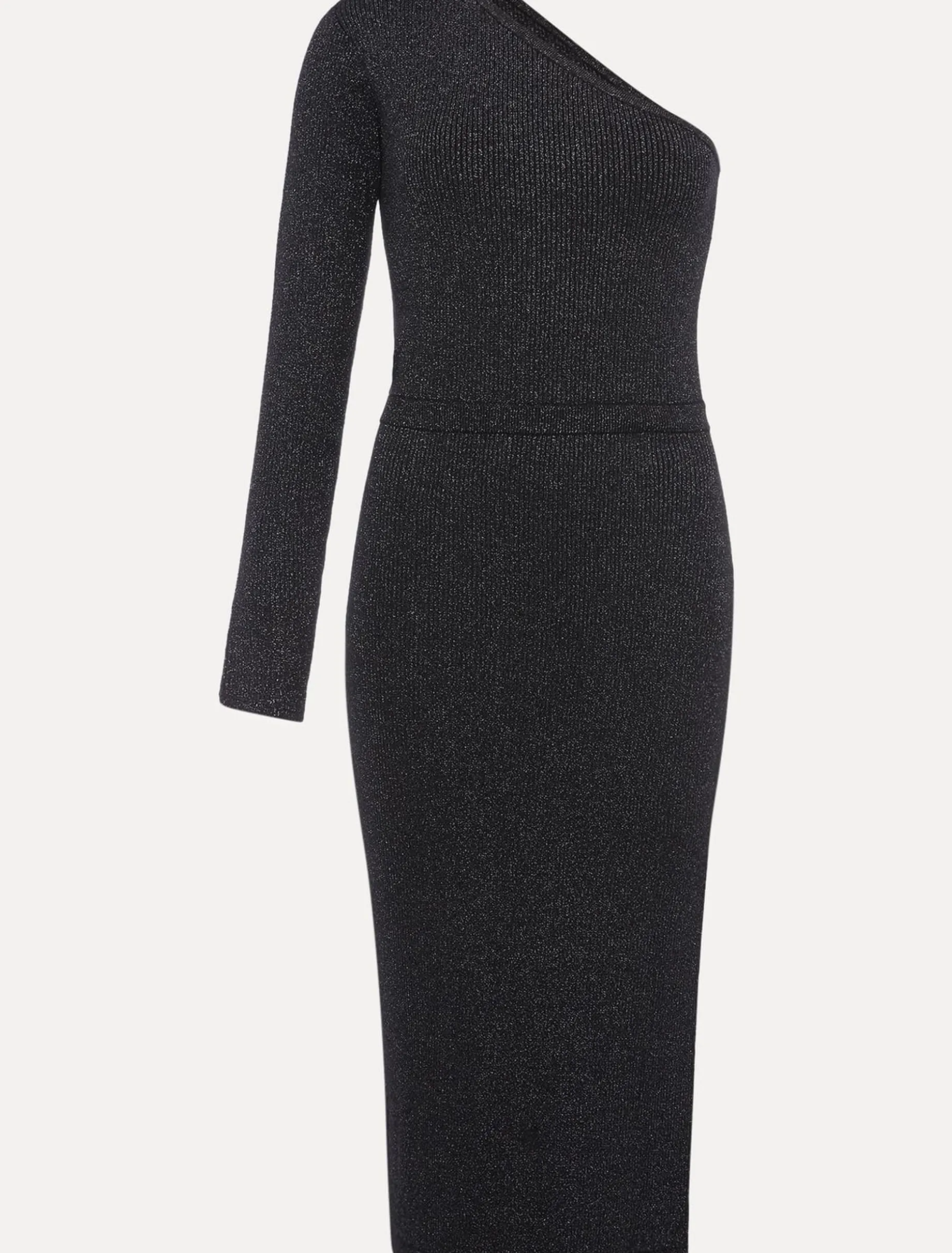 Dresses^Phase Eight Zemira One Shoulder Lurex Knitted Dress Black/Gunmetal