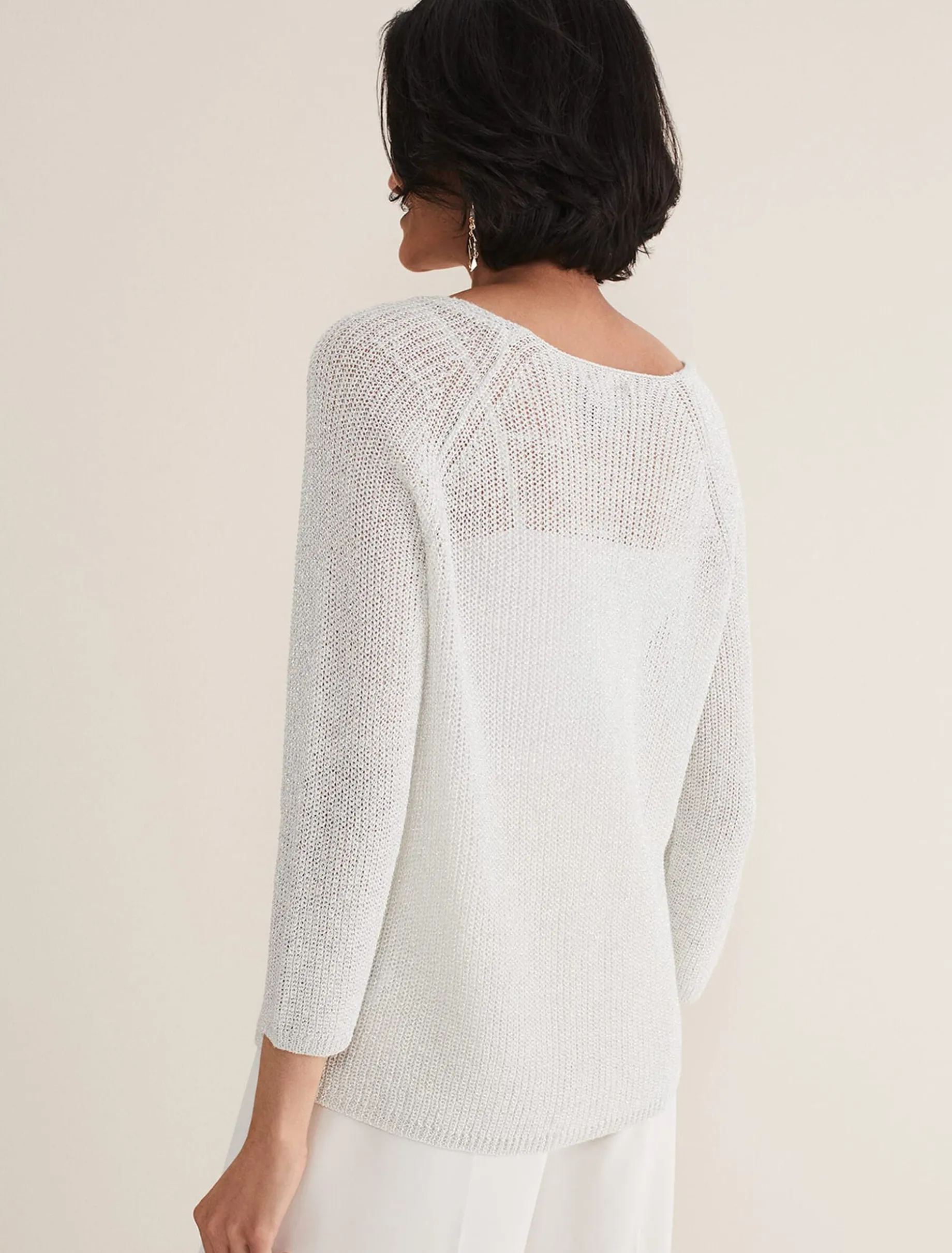 Knitwear^Phase Eight Zenaida Knitted Top Silver