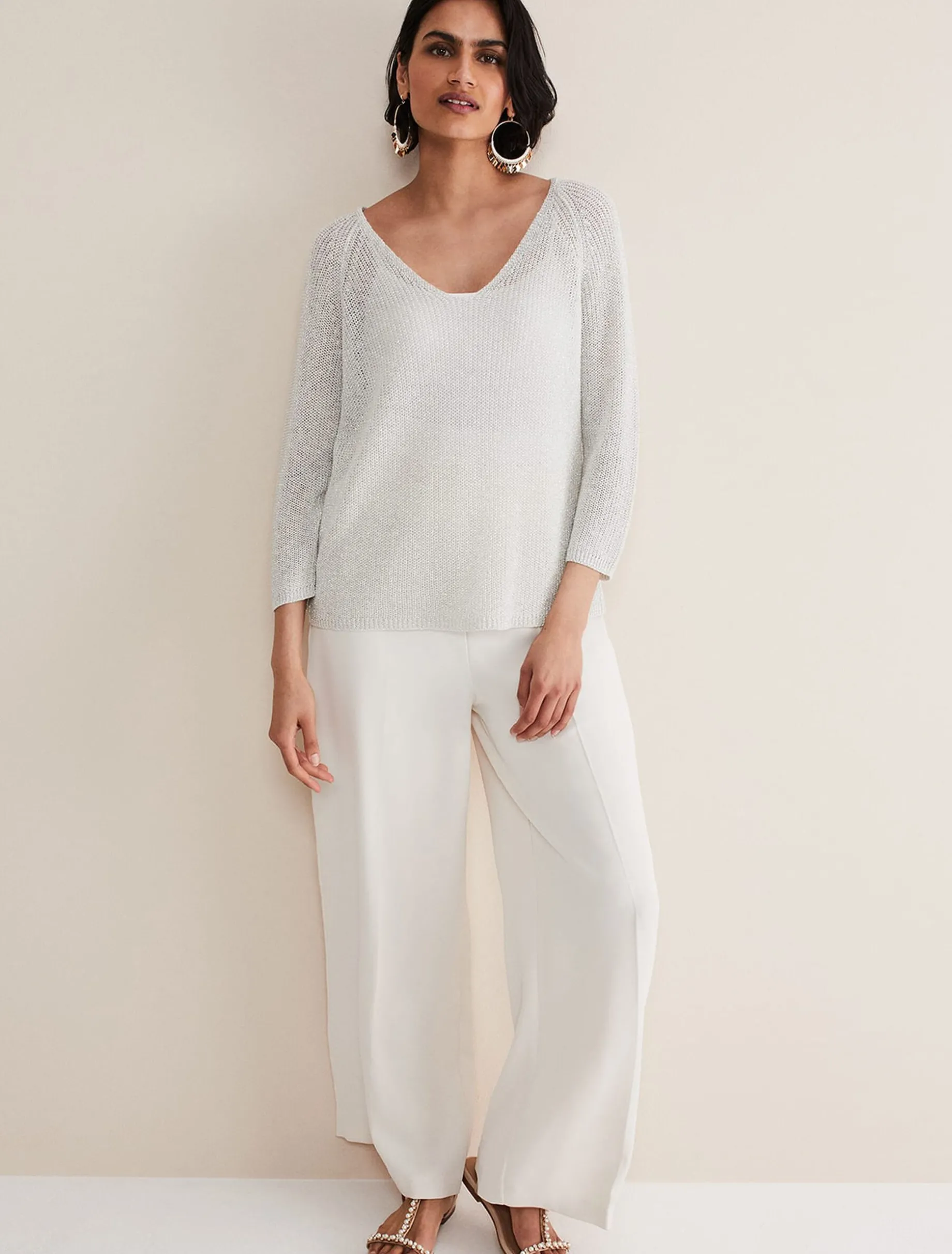 Knitwear^Phase Eight Zenaida Knitted Top Silver