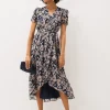 Dresses^Phase Eight Zendaya Floral Dress Perussian Blue/Taupe