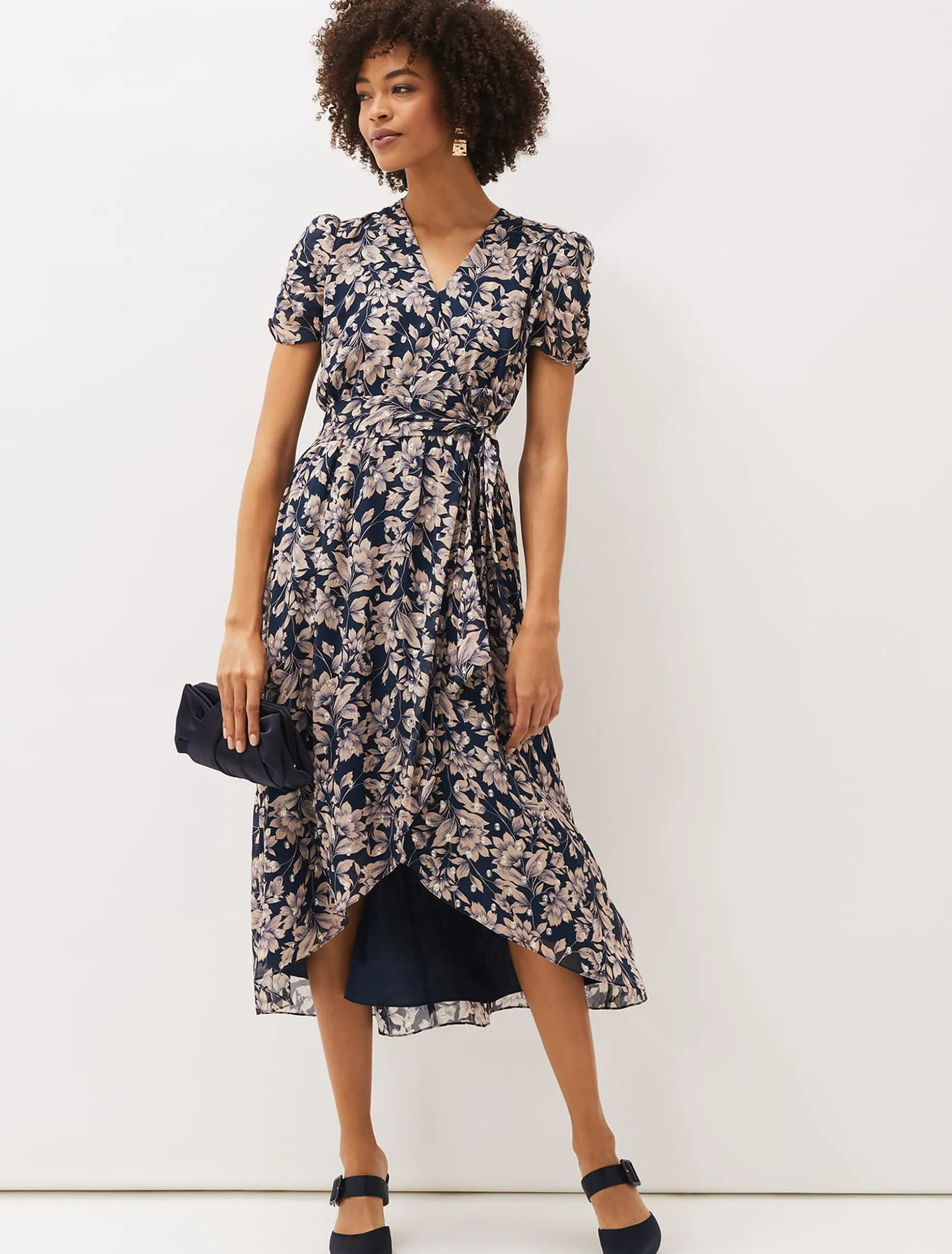 Dresses^Phase Eight Zendaya Floral Dress Perussian Blue/Taupe