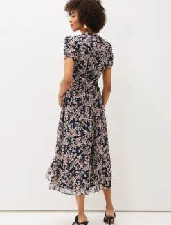 Dresses^Phase Eight Zendaya Floral Dress Perussian Blue/Taupe