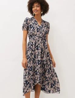 Dresses^Phase Eight Zendaya Floral Dress Perussian Blue/Taupe