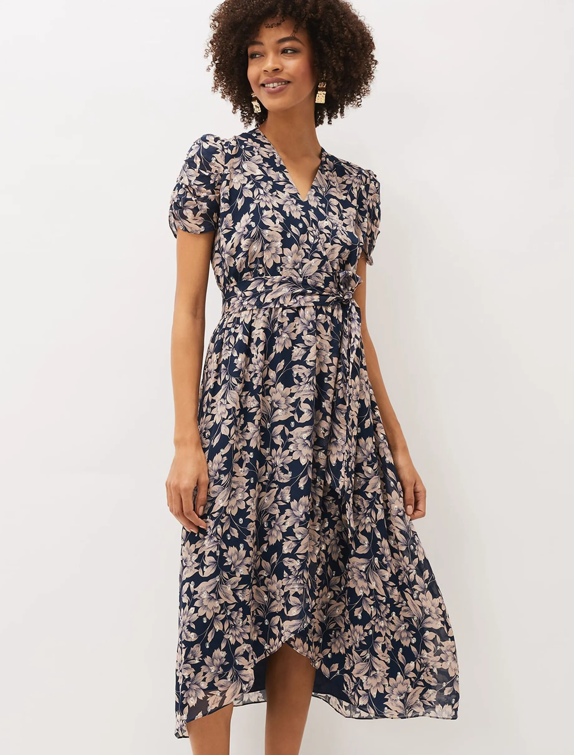 Dresses^Phase Eight Zendaya Floral Dress Perussian Blue/Taupe