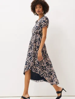 Dresses^Phase Eight Zendaya Floral Dress Perussian Blue/Taupe