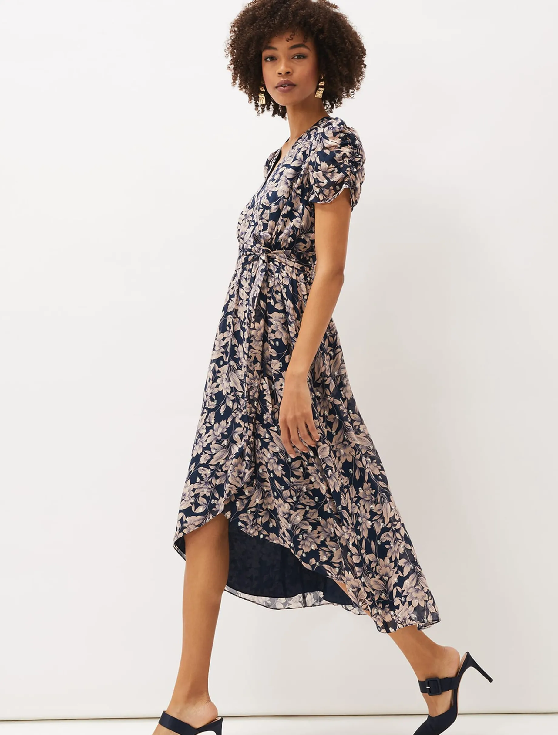 Dresses^Phase Eight Zendaya Floral Dress Perussian Blue/Taupe