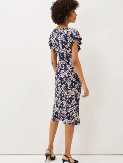Dresses^Phase Eight Zendaya Floral Jersey Dress Perussian Blue/Cameo