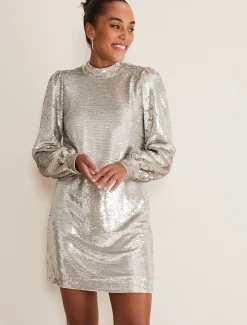 Dresses^Phase Eight Zia Sequin Mini Dress Silver