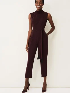 Dresses^Phase Eight Zinnia Cowl Neck Jumpsuit Wine