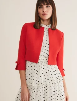 Jackets^Phase Eight Zoele Bow Detail Jacket Red
